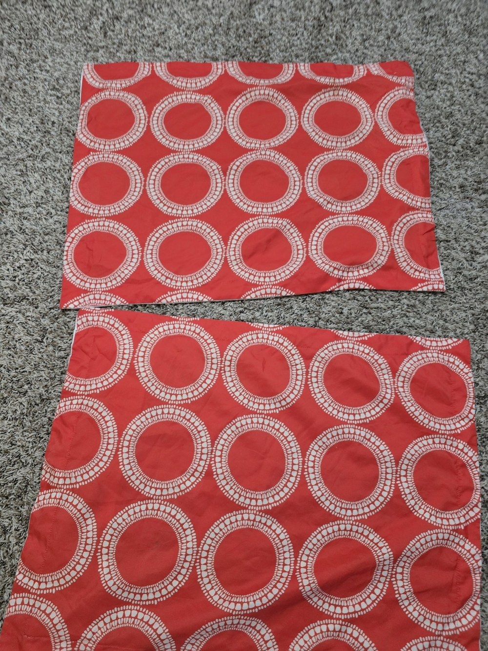 Orange Decorative Pillow Sham Pair with White Circle Print